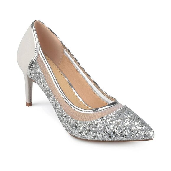 JOURNEE COLLECTION WOMEN'S KALANI HIGH HEEL PUMPS SILVER US SIZE 6.5 - Picture 1 of 4